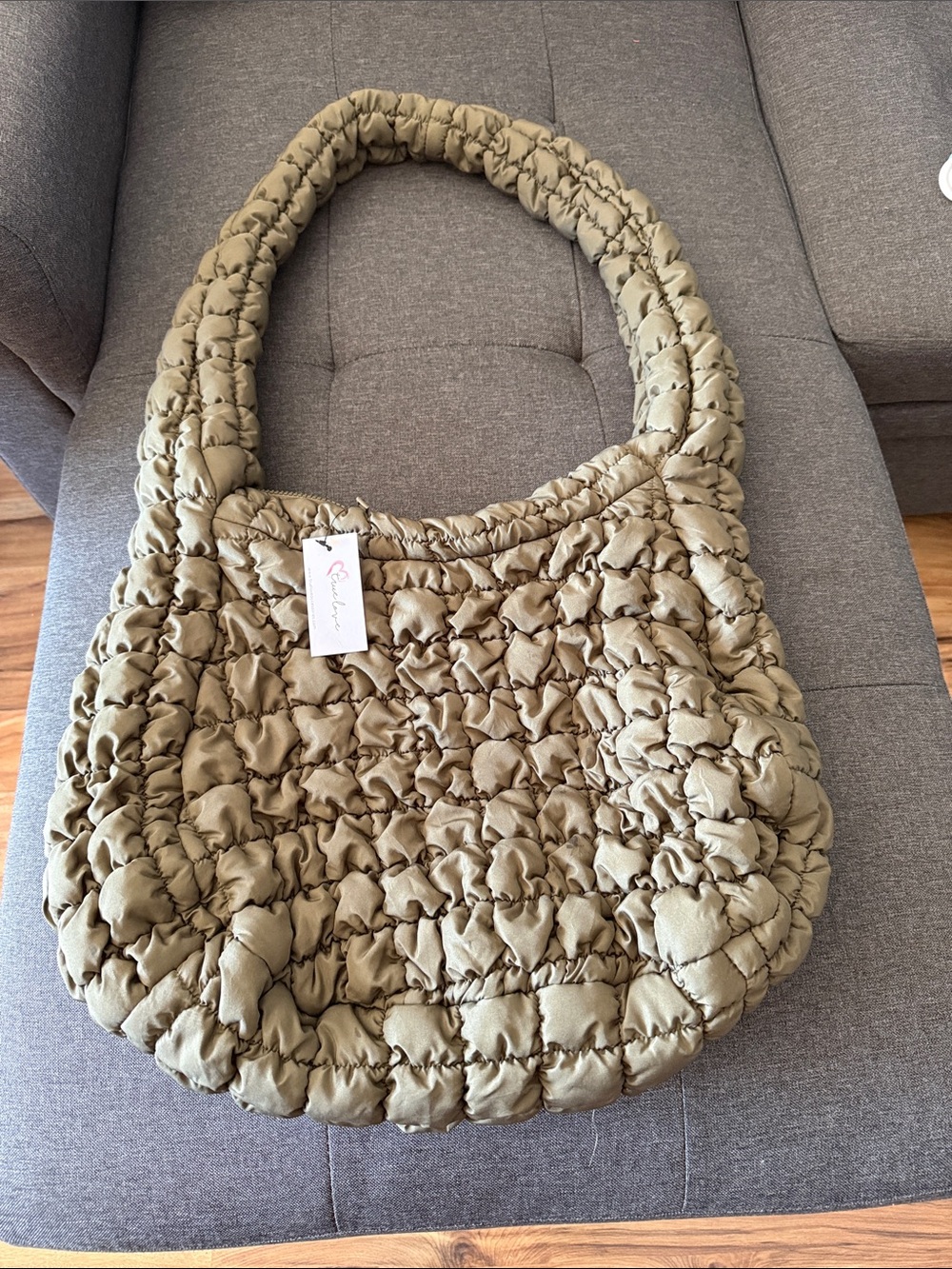 Quilted Olive Green Women’s Shoulder Bag